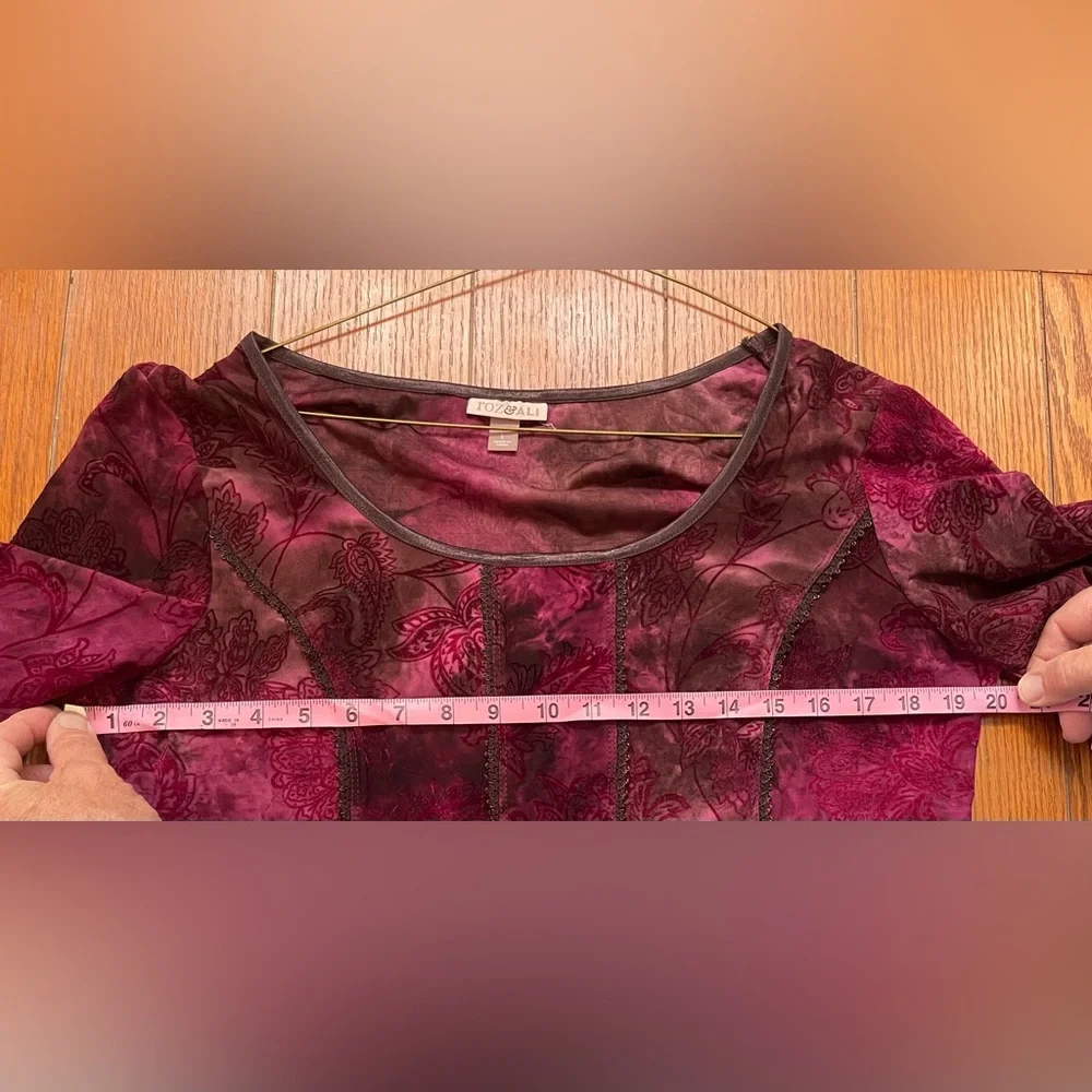 Roz & Ali Women's Floral Pink and Purple Blouse - Picture 5 of 5